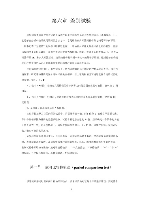 感官差别试验方法