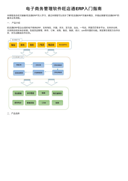 电子商务管理软件旺店通ERP入门指南