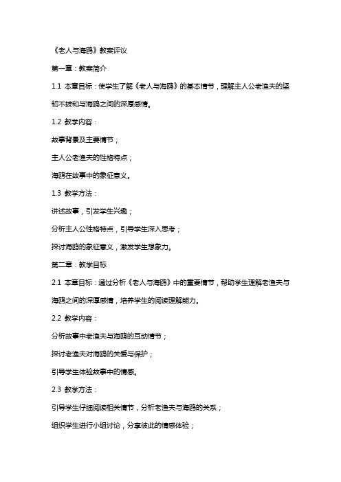 老人与海鸥教案评议