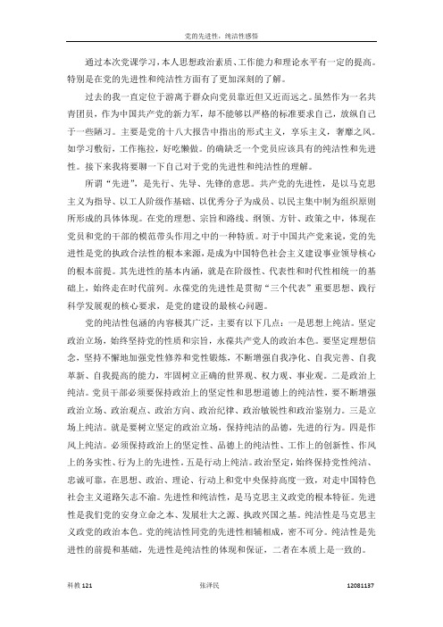 党的先进性纯洁性
