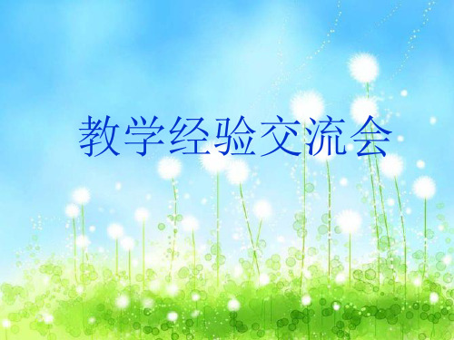 教学经验交流会ppt课件