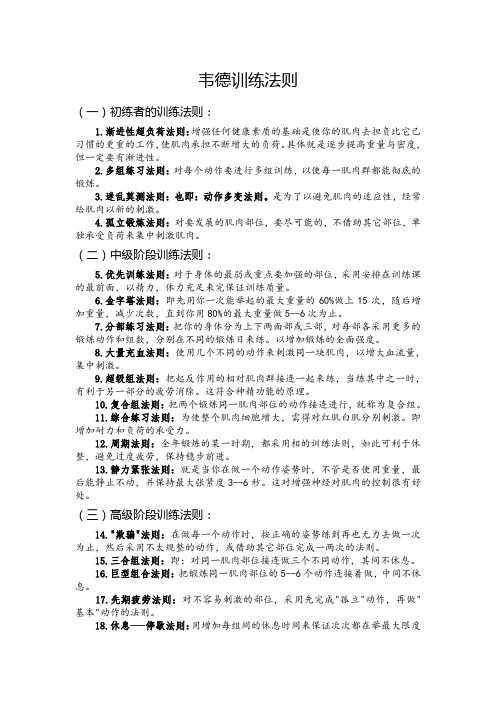 经典韦德32条训练法则
