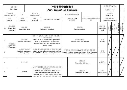 冲压零件检验规范(中英文)