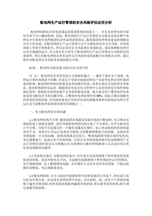 配电网生产运行管理的安全风险评估应用分析_0