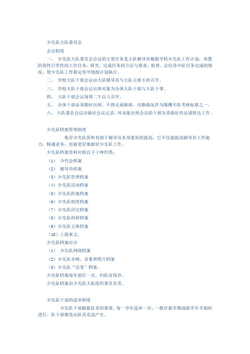 少先队大队委员会制度