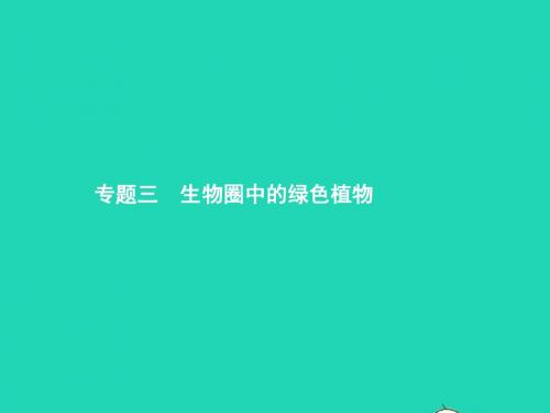 中考生物专题3生物圈中的绿色植物课件