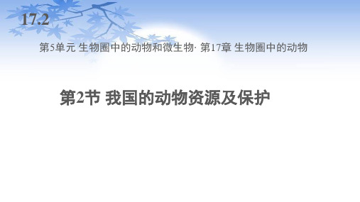 北师大版八年级生物上册17.2《我国的动物资源及保护》课件
