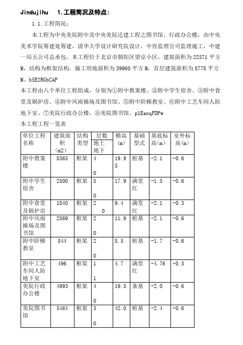 中央美院迁建工程施工组织设计方案