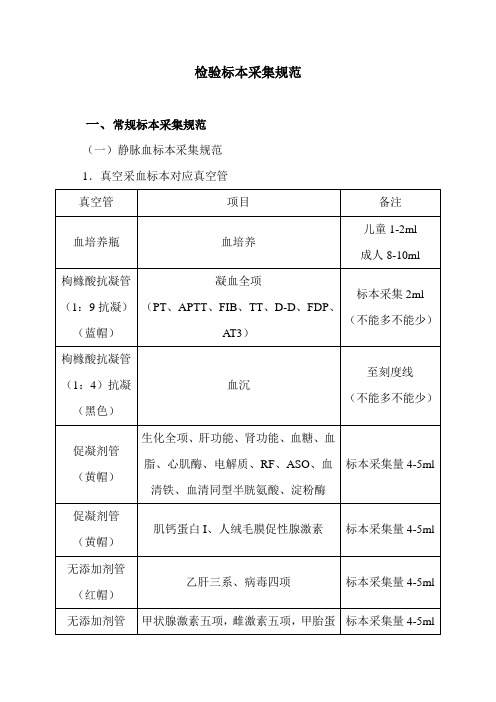 检验标本采集规范