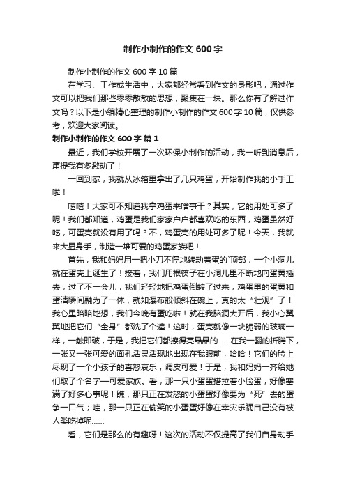 制作小制作的作文600字