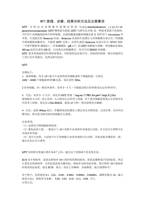 MTT原理、步骤、结果分析方法及注意事项