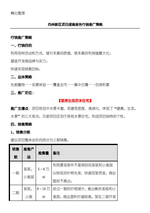 苏州新区项目提案报告行销推广策略规划