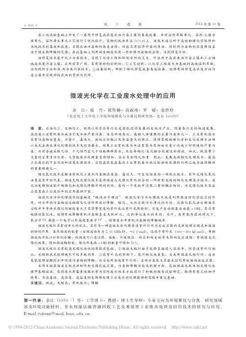 微波光化学在工业废水处理中的应用_余江