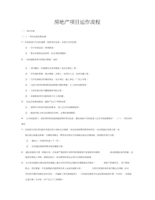 房地产项目营销代理运作流程