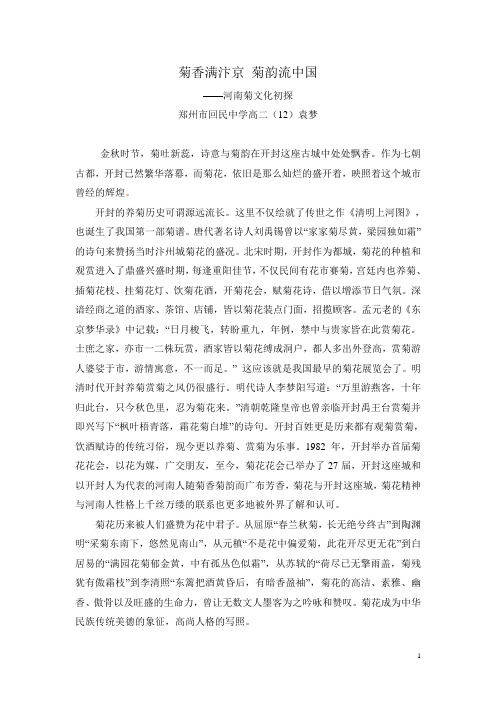 菊香满汴京 菊韵流中国