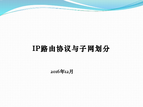 IP路由协议与子网划分PPT课件