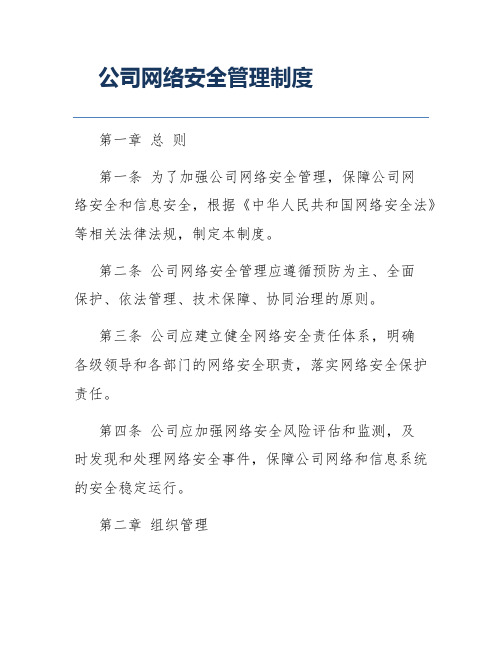 公司网络安全管理制度