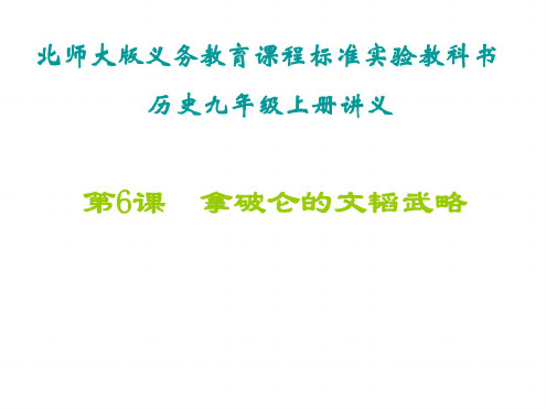 九年级历史拿破仑的文韬武略1