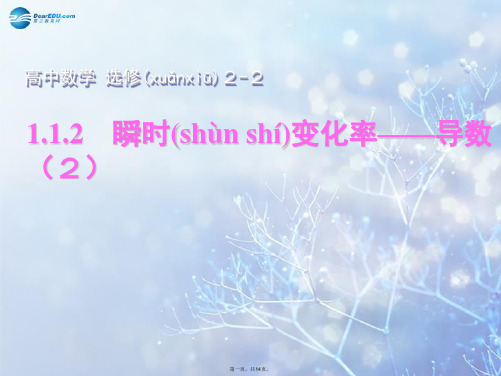 高中数学 1.1.2 瞬时变化率 导数配套教学课件2 苏教版选修22