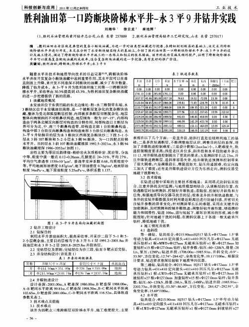 胜利油田第一口跨断块阶梯水平井-永3平9井钻井实践