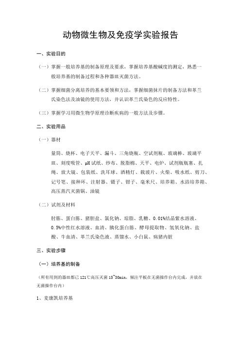 微生物实验报告