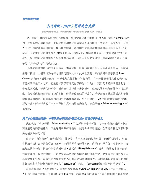 王赛-数字时代的小众营销战略Mirco-Marketing：为什么 是什么 怎么做