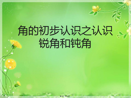 角的初步认识之认识锐角和钝角(共10张PPT)