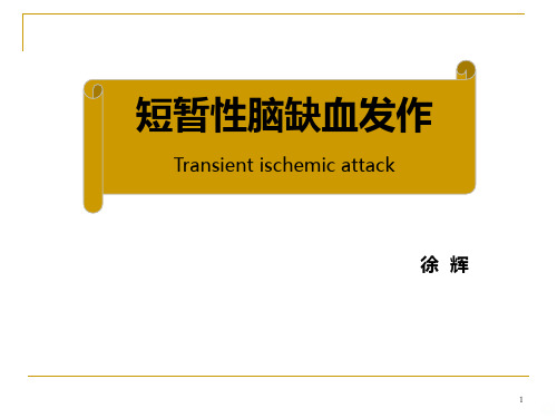 短暂性脑缺血发作PPT课件