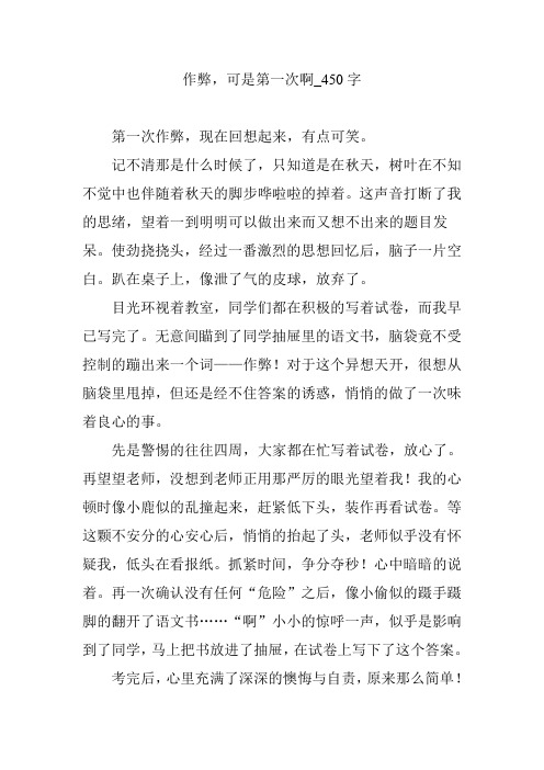 作弊,可是第一次啊_450字