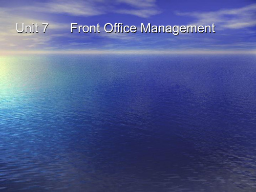 酒店实用英语教程-unit7B_Front_Office_Management