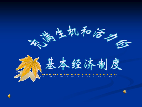 思想品德：4.1《充满生机和活力的基本经济制度》课件1(鲁教版九年级全册)