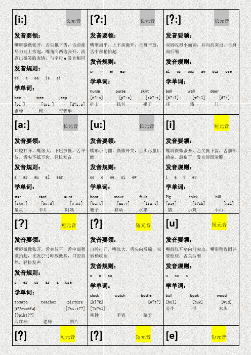 自制英语音标卡