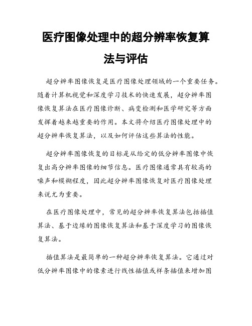 医疗图像处理中的超分辨率恢复算法与评估