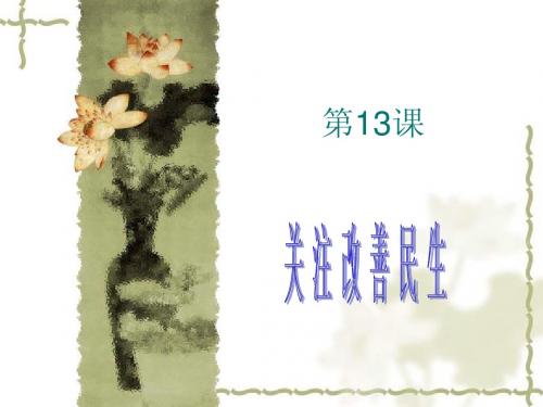 政治经济与社会13课关注改善民生