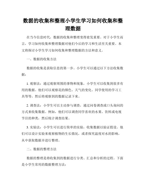 数据的收集和整理小学生学习如何收集和整理数据