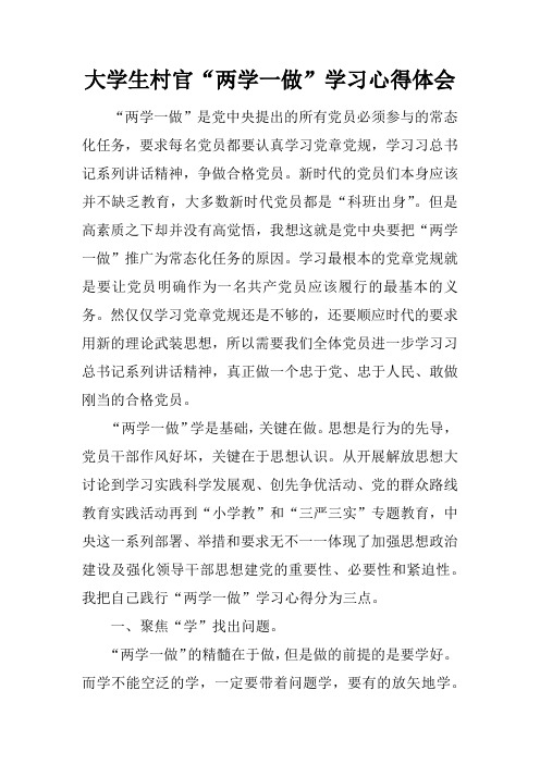 大学生村官“两学一做”学习心得体会_1