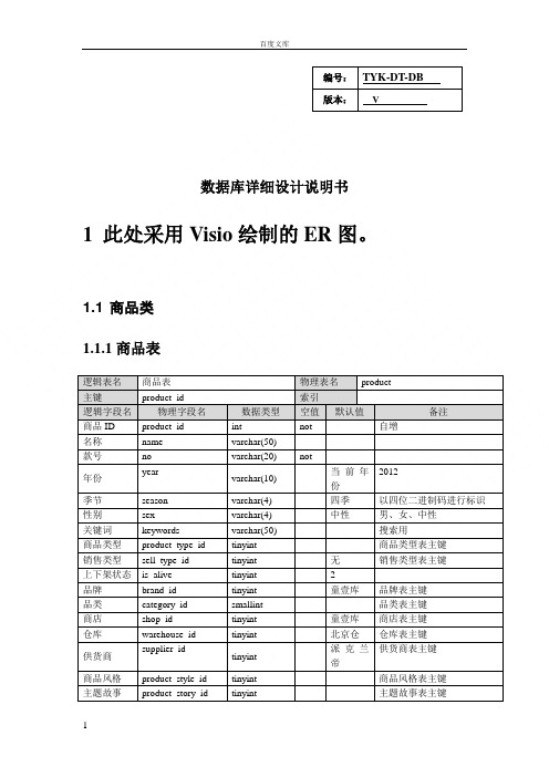电商数据库详细设计说明书V04