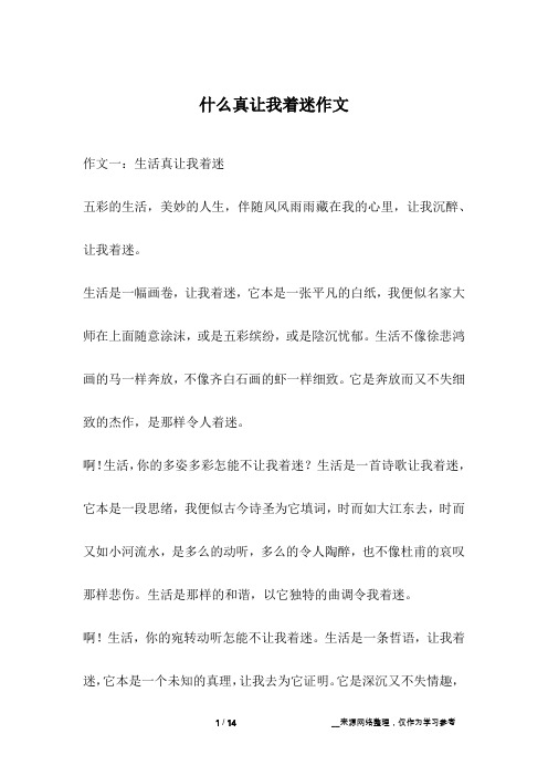 什么真让我着迷作文