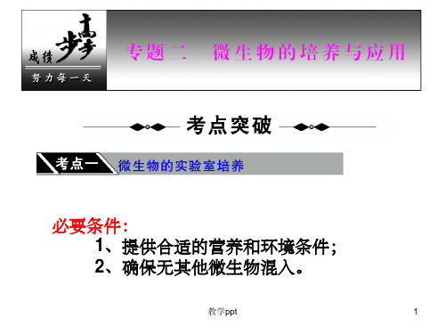 专题2微生物的培养与应用