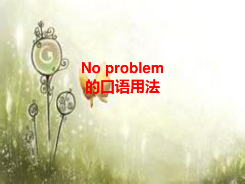No problem的口语用法