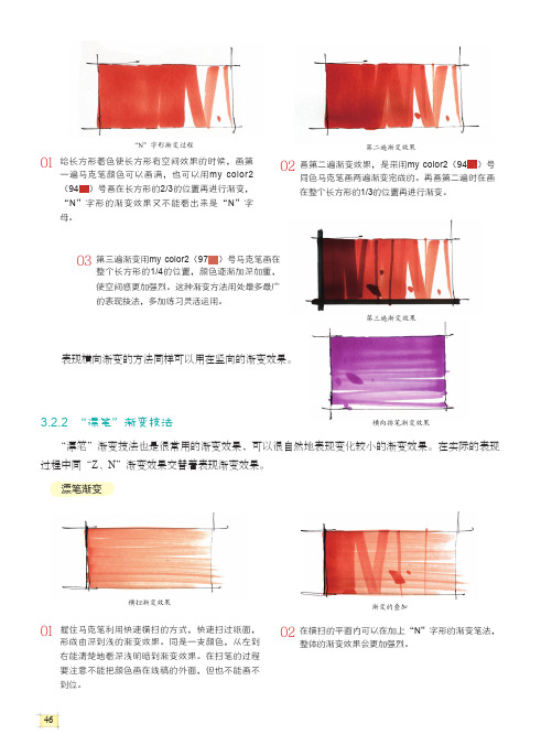 “漂笔”渐变技法_马克笔手绘表现技法入门_[共2页]