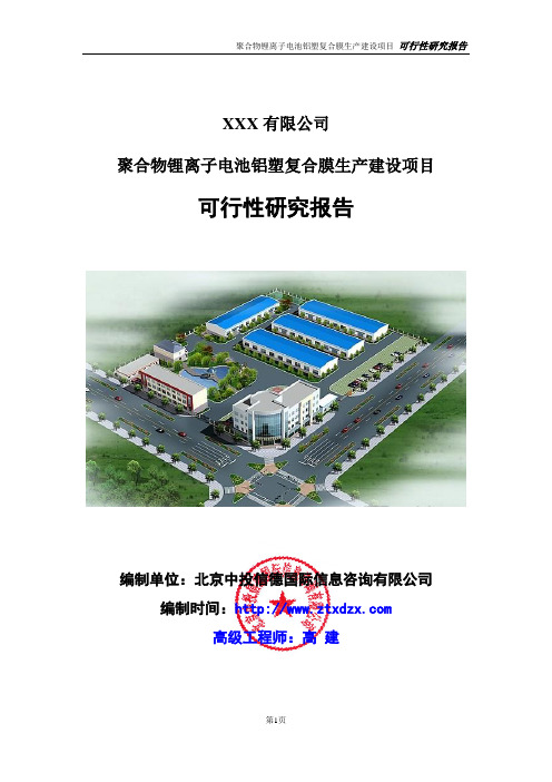 聚合物锂离子电池铝塑复合膜生产建设项目可行性研究报告