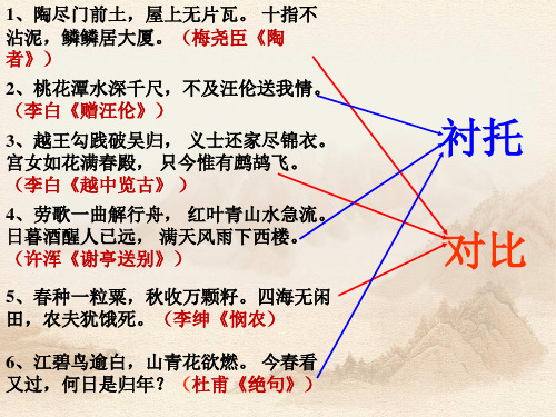 高中语文-诗歌鉴赏：衬托与对比