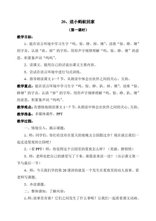 20送小蚂蚁回家