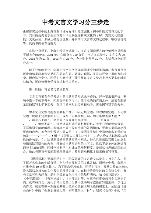 最新 中考文言文学习分三步走-精品