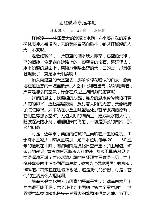 保护红碱淖