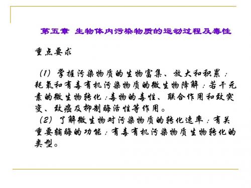 环境化学第五章生物体内污染物的运动及毒性