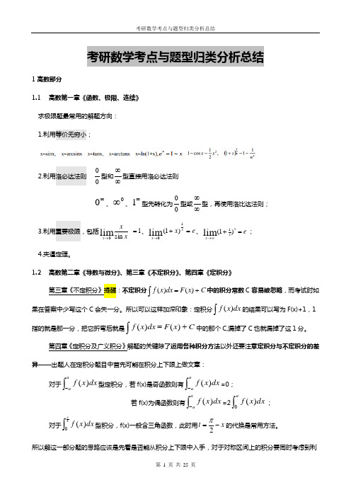 考研数学知识点总结