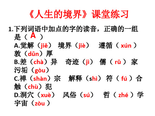 《人生的境界》课堂练习