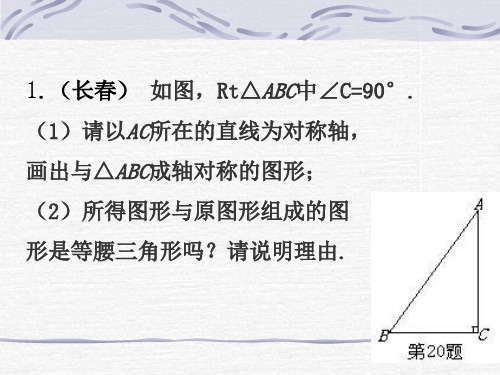 中考数学学生动手实验类型题集锦(PPT)3-1